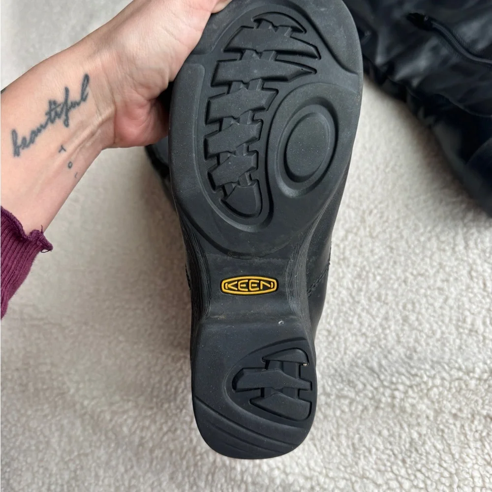 Keen Tyretread Black Leather Tall Boots - Picture 6 of 9